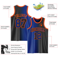 Load image into Gallery viewer, Custom Black Royal-Orange Authentic Gradient Fashion Basketball Jersey
