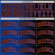 Load image into Gallery viewer, Custom Black Royal-Orange Authentic Gradient Fashion Basketball Jersey
