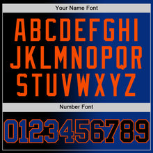 Load image into Gallery viewer, Custom Black Royal-Orange Authentic Gradient Fashion Basketball Jersey
