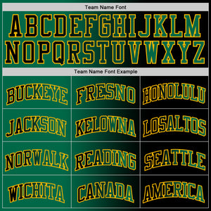 Custom Black Kelly Green-Gold Authentic Gradient Fashion Basketball Jersey