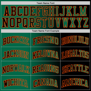 Custom Black Kelly Green-Orange Authentic Gradient Fashion Basketball Jersey