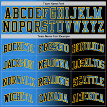 Load image into Gallery viewer, Custom Black Powder Blue-Gold Authentic Gradient Fashion Basketball Jersey
