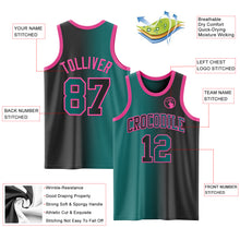 Load image into Gallery viewer, Custom Black Teal-Pink Authentic Gradient Fashion Basketball Jersey
