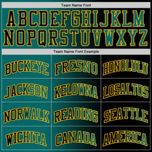 Load image into Gallery viewer, Custom Black Teal-Gold Authentic Gradient Fashion Basketball Jersey
