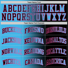 Load image into Gallery viewer, Custom Black Sky Blue-Pink Authentic Gradient Fashion Basketball Jersey
