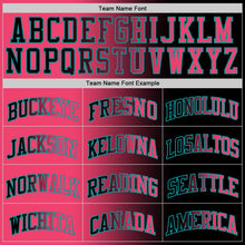 Load image into Gallery viewer, Custom Black Neon Pink-Teal Authentic Gradient Fashion Basketball Jersey
