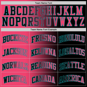 Custom Black Neon Pink-Teal Authentic Gradient Fashion Basketball Jersey
