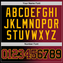 Load image into Gallery viewer, Custom Black Crimson-Gold Authentic Gradient Fashion Basketball Jersey
