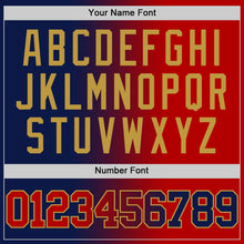 Load image into Gallery viewer, Custom Navy Red-Old Gold Authentic Gradient Fashion Basketball Jersey
