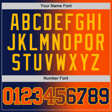 Load image into Gallery viewer, Custom Navy Orange-Gold Authentic Gradient Fashion Basketball Jersey
