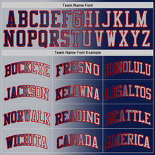 Load image into Gallery viewer, Custom Navy Gray-Red Authentic Gradient Fashion Basketball Jersey
