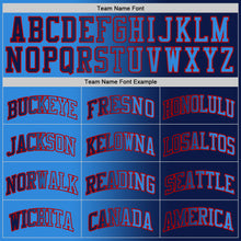 Load image into Gallery viewer, Custom Navy Powder Blue-Red Authentic Gradient Fashion Basketball Jersey
