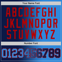 Load image into Gallery viewer, Custom Navy Powder Blue-Red Authentic Gradient Fashion Basketball Jersey

