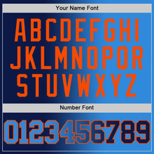Load image into Gallery viewer, Custom Navy Powder Blue-Orange Authentic Gradient Fashion Basketball Jersey

