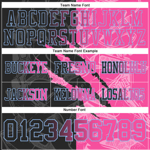 Custom Black Pink-Light Blue Mesh Authentic Gradient Fashion Scratch Football Jersey