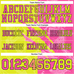 Custom Neon Yellow Pink-Black Mesh Authentic Gradient Fashion Scratch Football Jersey