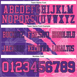 Custom Purple Pink-Black Mesh Authentic Gradient Fashion Scratch Football Jersey