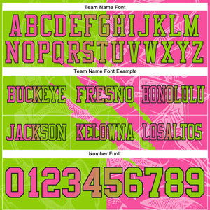 Custom Neon Green Pink-Black Mesh Authentic Gradient Fashion Scratch Football Jersey