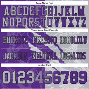 Custom Purple Gray-Black Mesh Authentic Gradient Fashion Scratch Football Jersey