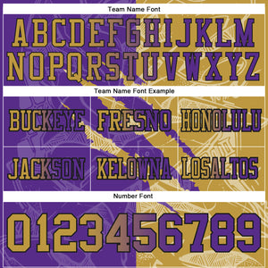 Custom Purple Old Gold-Black Mesh Authentic Gradient Fashion Scratch Football Jersey