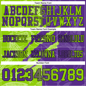 Custom Purple Neon Green-Black Mesh Authentic Gradient Fashion Scratch Football Jersey