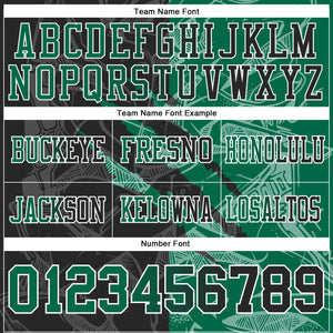 Custom Black Kelly Green-White Mesh Authentic Gradient Fashion Scratch Football Jersey