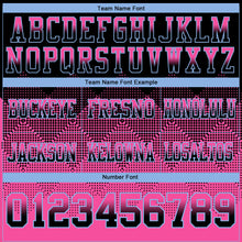 Load image into Gallery viewer, Custom Black Pink-Light Blue Mesh Authentic Gradient Square Shape Flag Football Jersey
