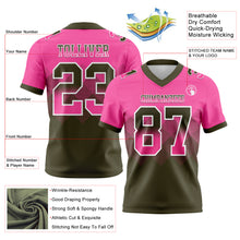 Load image into Gallery viewer, Custom Pink Olive-White Mesh Authentic Gradient Square Shape Flag Football Jersey
