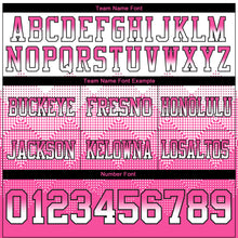 Load image into Gallery viewer, Custom White Pink-Black Mesh Authentic Gradient Square Shape Flag Football Jersey
