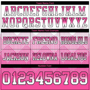 Custom White Pink-Black Mesh Authentic Gradient Square Shape Flag Football Jersey