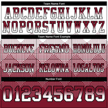 Load image into Gallery viewer, Custom White Crimson-Black Mesh Authentic Gradient Square Shape Flag Football Jersey

