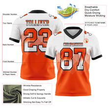 Load image into Gallery viewer, Custom White Orange-Black Mesh Authentic Gradient Square Shape Flag Football Jersey
