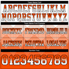 Load image into Gallery viewer, Custom White Orange-Black Mesh Authentic Gradient Square Shape Flag Football Jersey
