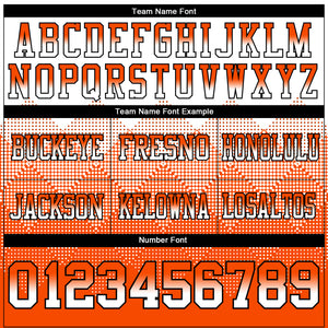 Custom White Orange-Black Mesh Authentic Gradient Square Shape Flag Football Jersey