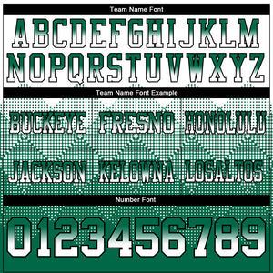 Custom White Kelly Green-Black Mesh Authentic Gradient Square Shape Flag Football Jersey