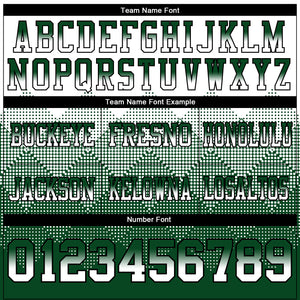 Custom White Green-Black Mesh Authentic Gradient Square Shape Flag Football Jersey
