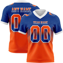 Load image into Gallery viewer, Custom Royal Orange-White Mesh Authentic Gradient Square Shape Flag Football Jersey
