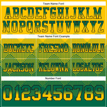 Load image into Gallery viewer, Custom Yellow Kelly Green-Black Mesh Authentic Gradient Square Shape Flag Football Jersey
