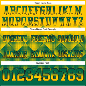 Custom Yellow Kelly Green-Black Mesh Authentic Gradient Square Shape Flag Football Jersey