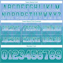 Load image into Gallery viewer, Custom Light Blue Teal-White Mesh Authentic Gradient Square Shape Flag Football Jersey
