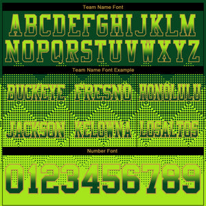 Custom Green Neon Green-Old Gold Mesh Authentic Gradient Square Shape Flag Football Jersey