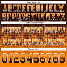 Load image into Gallery viewer, Custom Brown Orange-White Mesh Authentic Gradient Square Shape Flag Football Jersey
