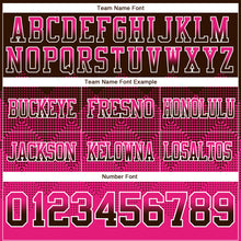 Load image into Gallery viewer, Custom Brown Hot Pink-White Mesh Authentic Gradient Square Shape Flag Football Jersey
