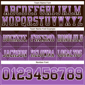 Custom Brown Medium Purple-White Mesh Authentic Gradient Square Shape Flag Football Jersey
