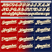 Load image into Gallery viewer, Custom Navy White Red-Old Gold Authentic Gradient Fashion Baseball Jersey
