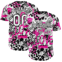 Load image into Gallery viewer, Custom Graffiti Pattern White-Black 3D Authentic Baseball Jersey
