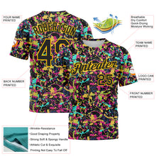 Load image into Gallery viewer, Custom Graffiti Pattern Black-Gold 3D Grunge Shabby Performance T-Shirt
