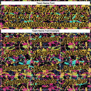 Custom Graffiti Pattern Black-Gold 3D Grunge Shabby Performance T-Shirt