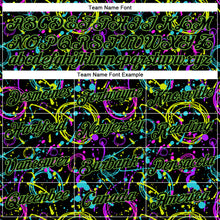 Load image into Gallery viewer, Custom Graffiti Pattern Black-Neon Green 3D Neon Splatter Performance T-Shirt
