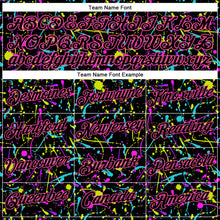 Load image into Gallery viewer, Custom Graffiti Pattern Black-Pink 3D Neon Splatter Performance T-Shirt

